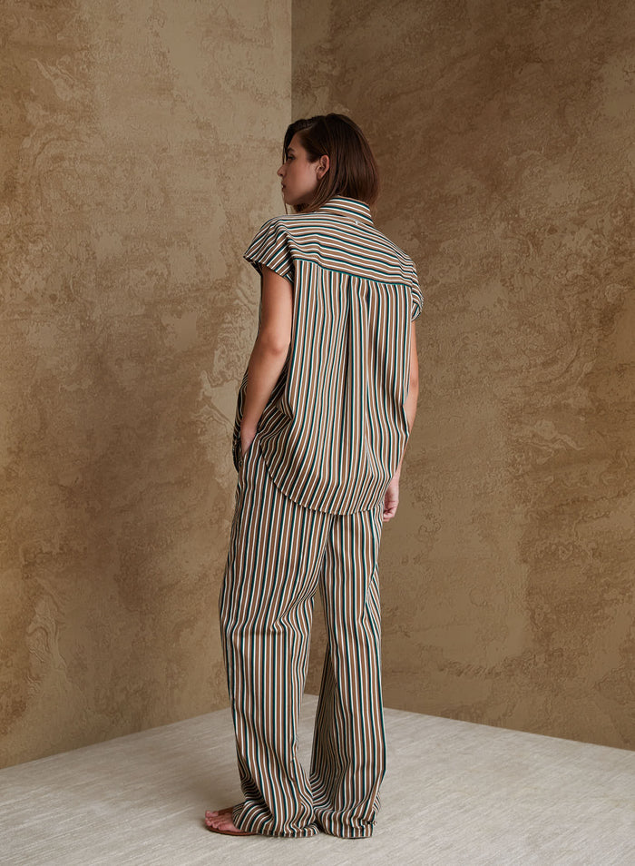 SLEEVELESS COTTON POPLIN SHIRT