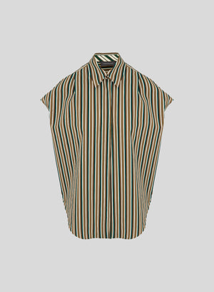 CAMICIA SMANICATA IN POPELINE DI COTONE