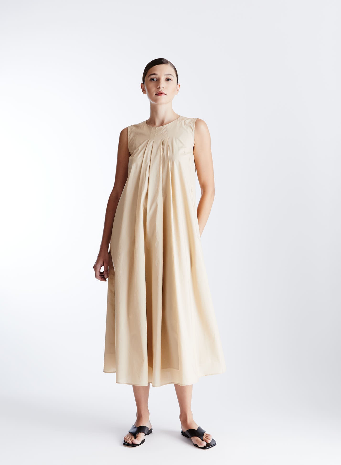 LONG DRESS IN LIGHT COTTON POPLIN