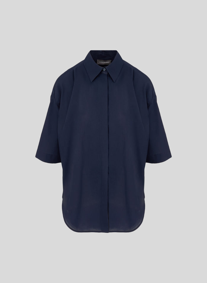 SHORT-SLEEVED SHIRT IN LIGHT COTTON POPLIN