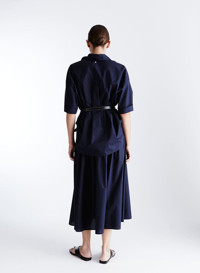 SHORT-SLEEVED SHIRT IN LIGHT COTTON POPLIN