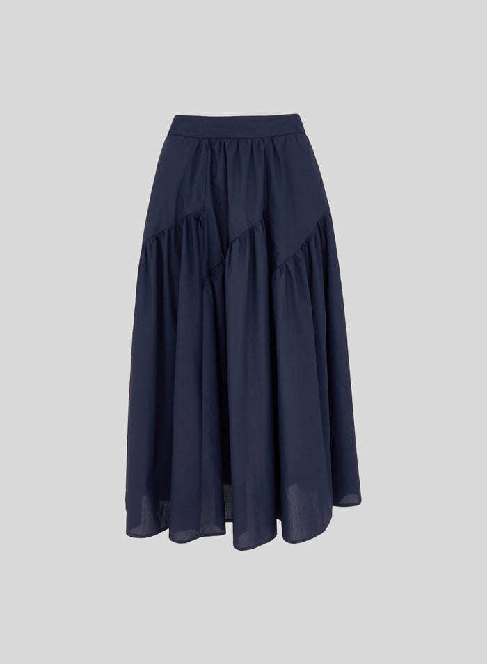 COTTON POPLIN FLARED SKIRT
