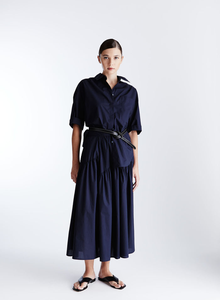 COTTON POPLIN FLARED SKIRT