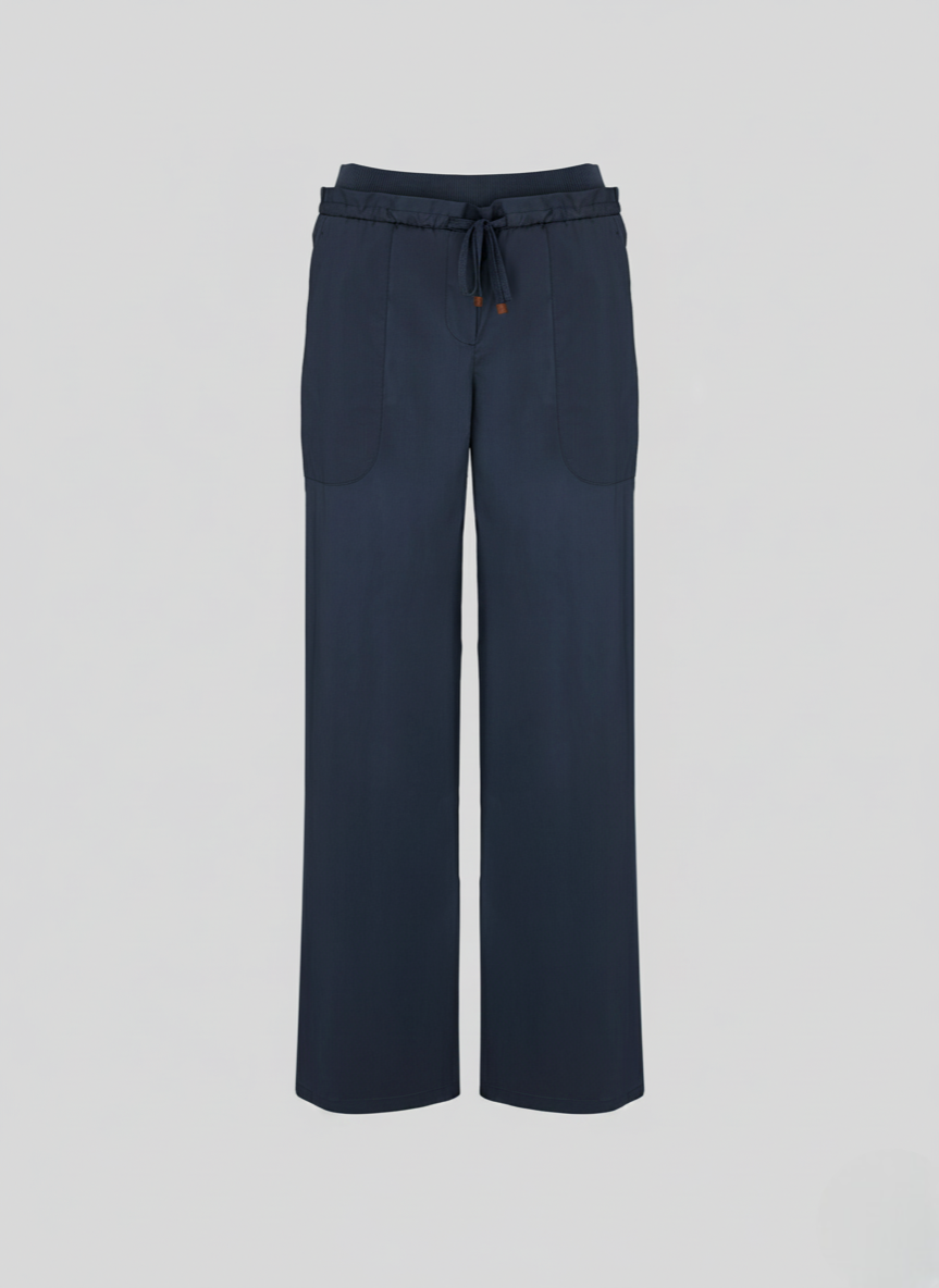 WIDE-LEG PANTS IN LIGHT COTTON POPLIN