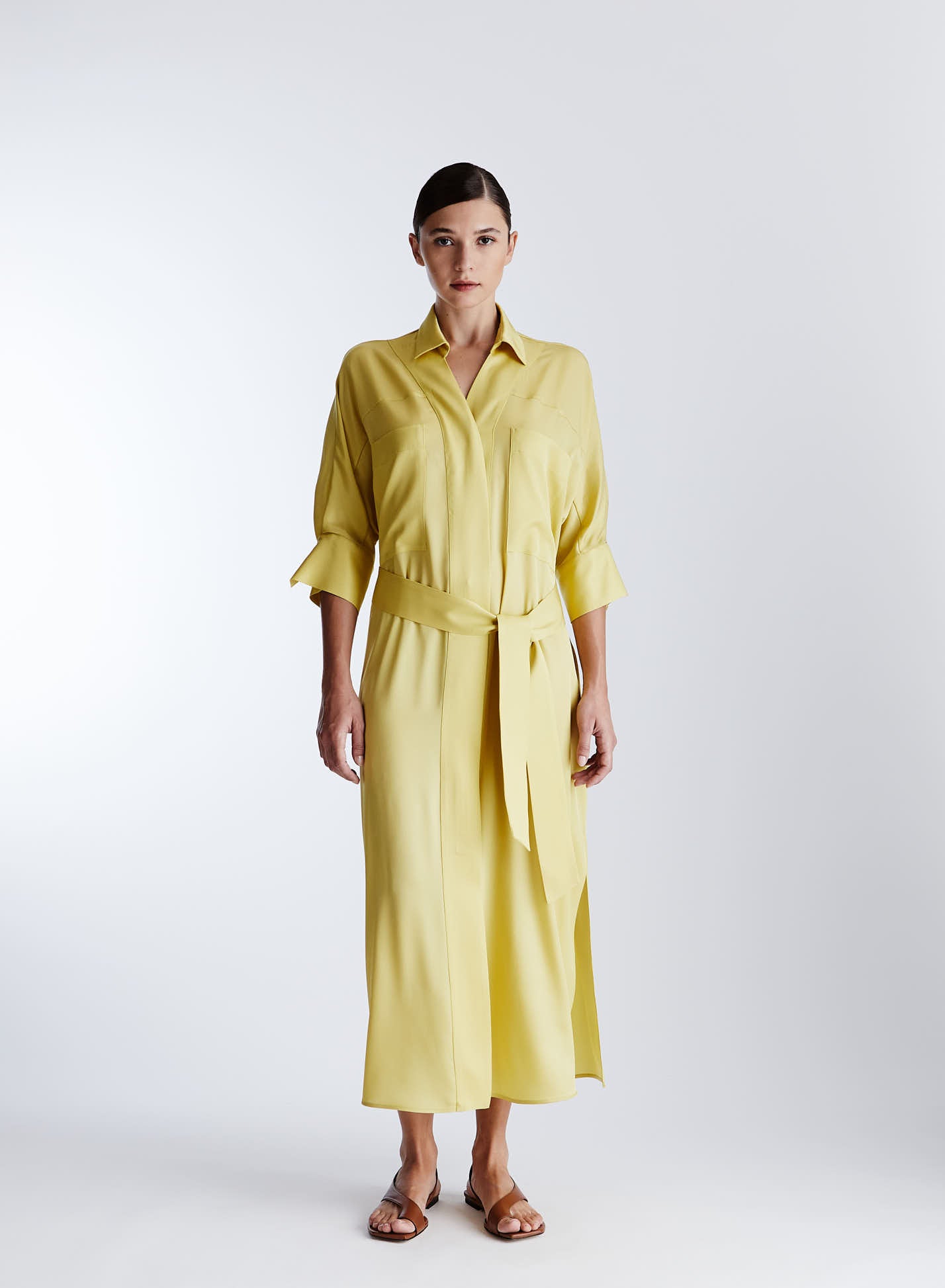 ABITO CHEMISIER LONGUETTE IN TWILL DI MISTO SETA