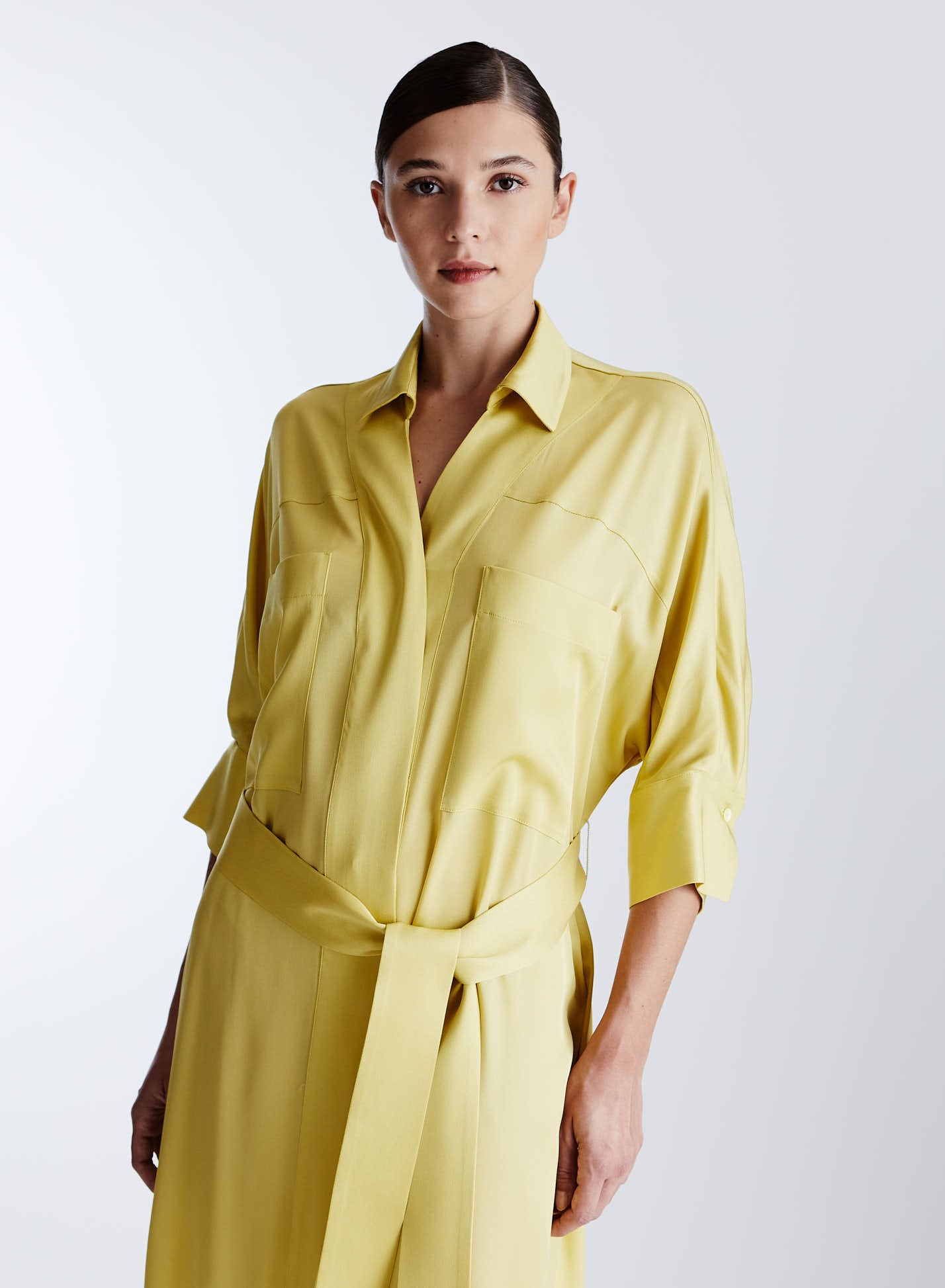 ABITO CHEMISIER LONGUETTE IN TWILL DI MISTO SETA