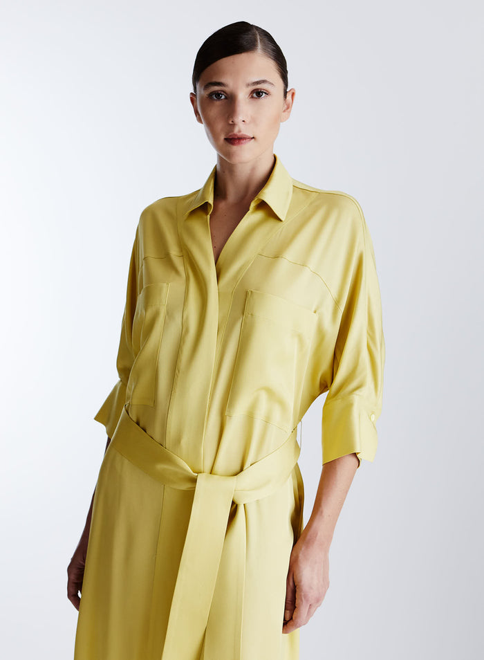 ABITO CHEMISIER LONGUETTE IN TWILL DI MISTO SETA