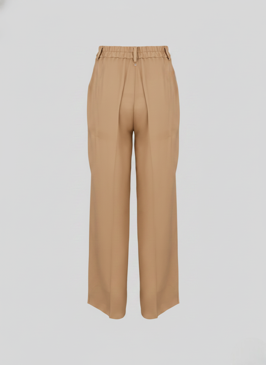 SILK BLEND TWILL TAILORED PANTS