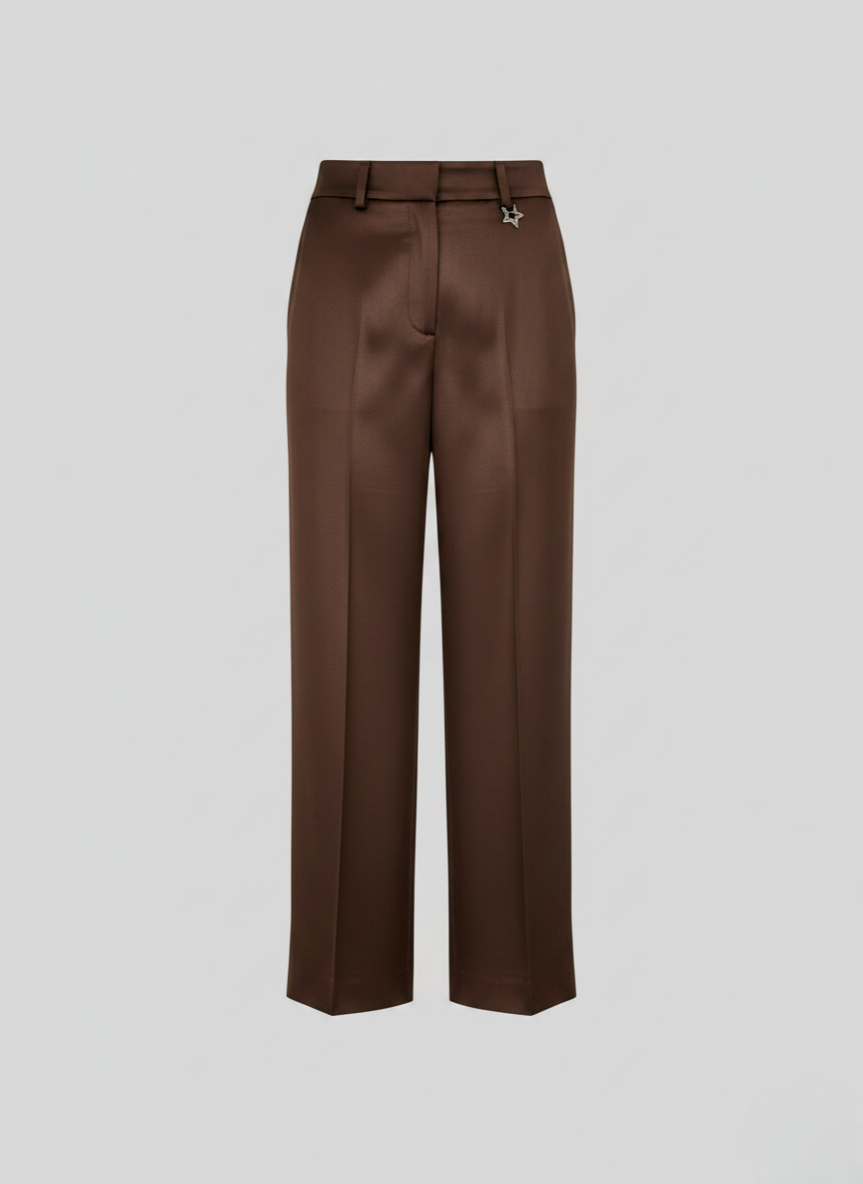 SILK BLEND TWILL TAILORED PANTS 
