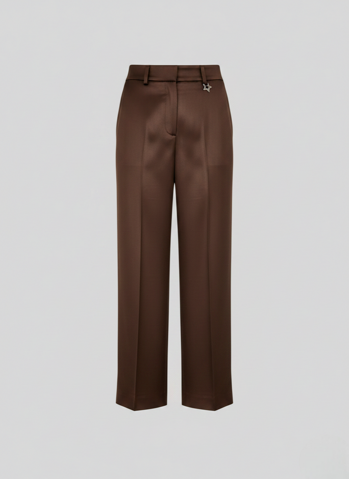 SILK BLEND TWILL TAILORED PANTS 