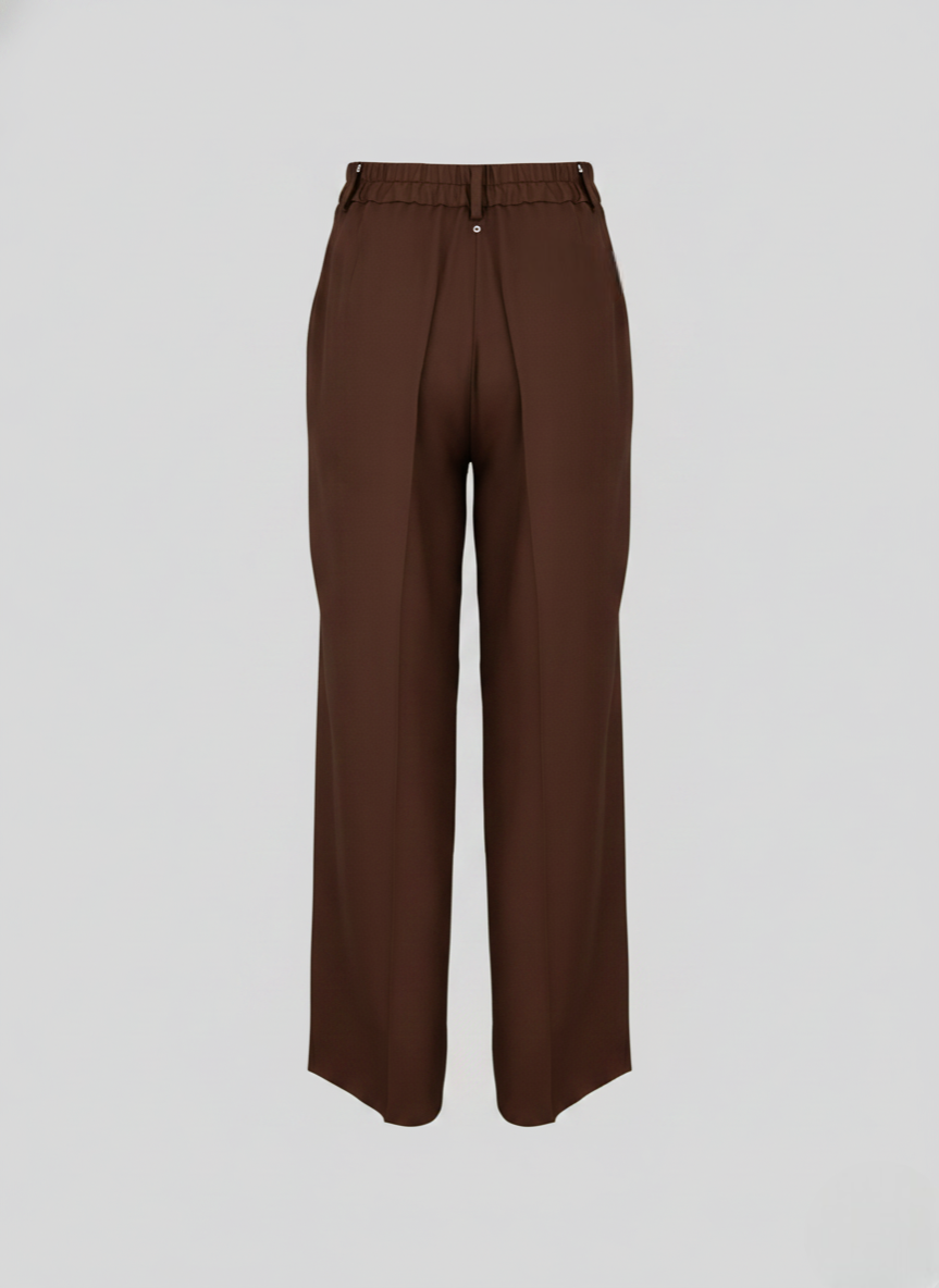 SILK BLEND TWILL TAILORED PANTS 