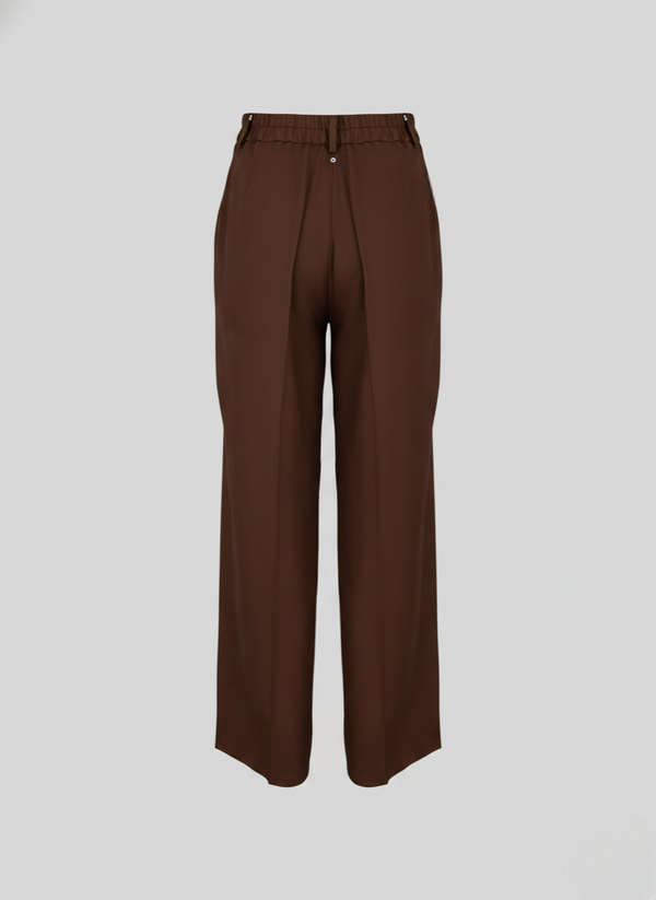 SILK BLEND TWILL TAILORED PANTS 