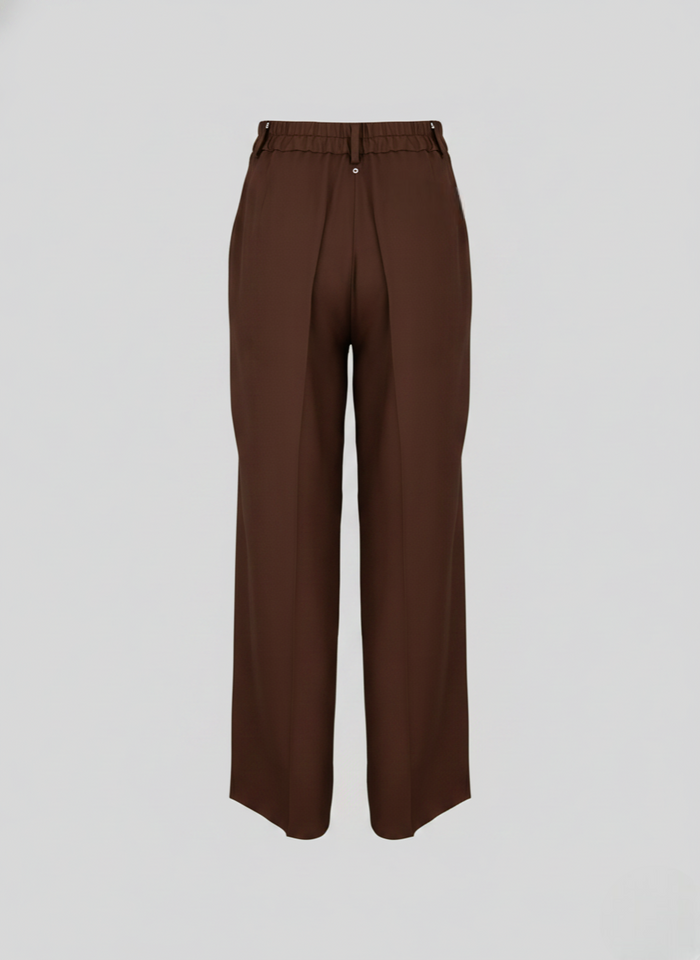 SILK BLEND TWILL TAILORED PANTS 