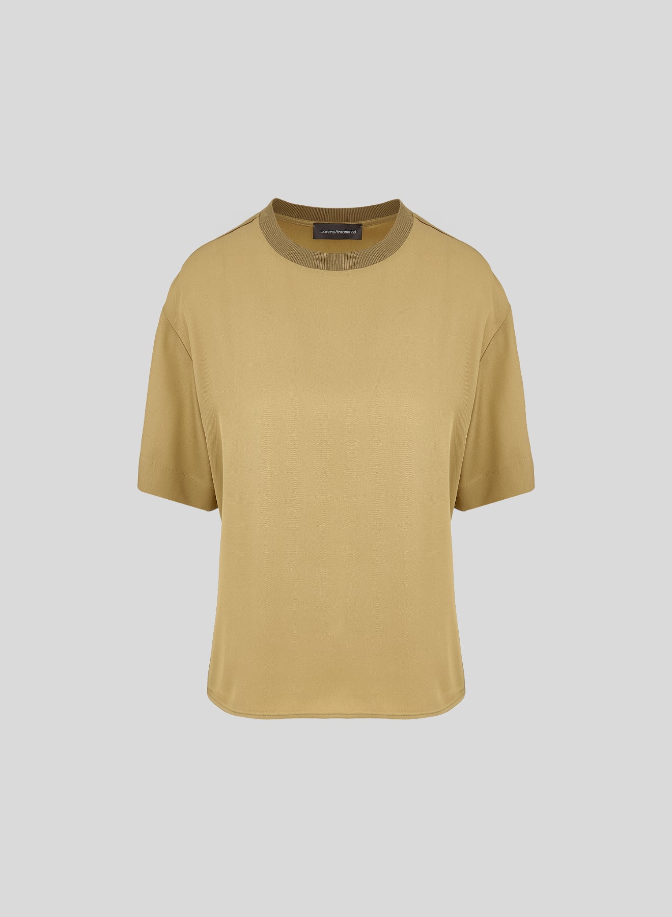 OVERSIZED SILK BLEND TWILL T-SHIRT