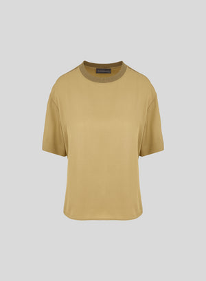 T-SHIRT OVERSIZE IN TWILL DI MISTO SETA