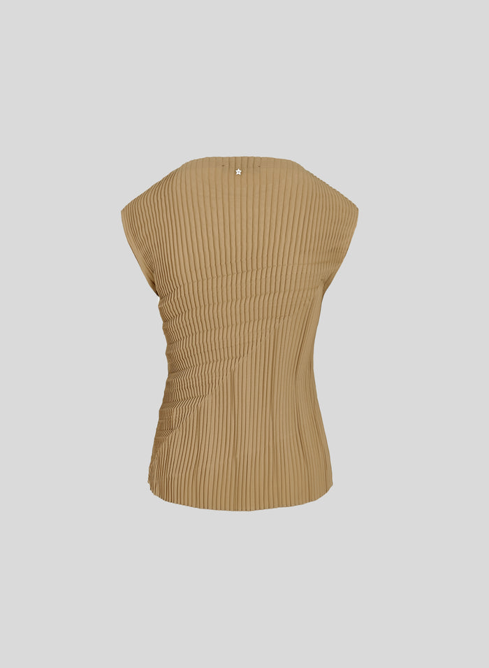 TOP IN TWILL PLISSE