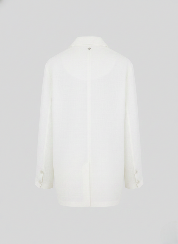 DOUBLE-BREASTED RAMIE TWILL JACKET