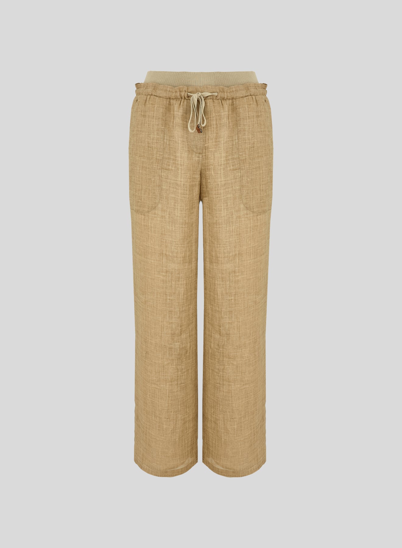 PANTALONI A GAMBA LARGA IN TWILL DI RAMIE