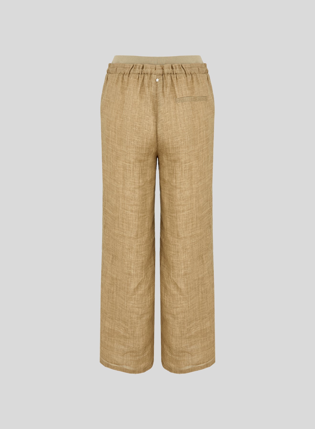 PANTALONI A GAMBA LARGA IN TWILL DI RAMIE