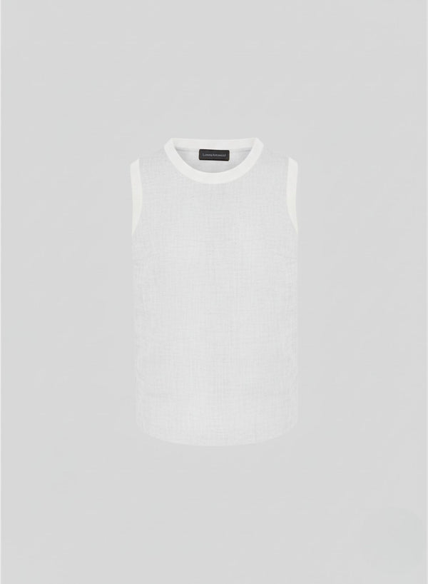 RAMIE TWILL SLEEVELESS TOP