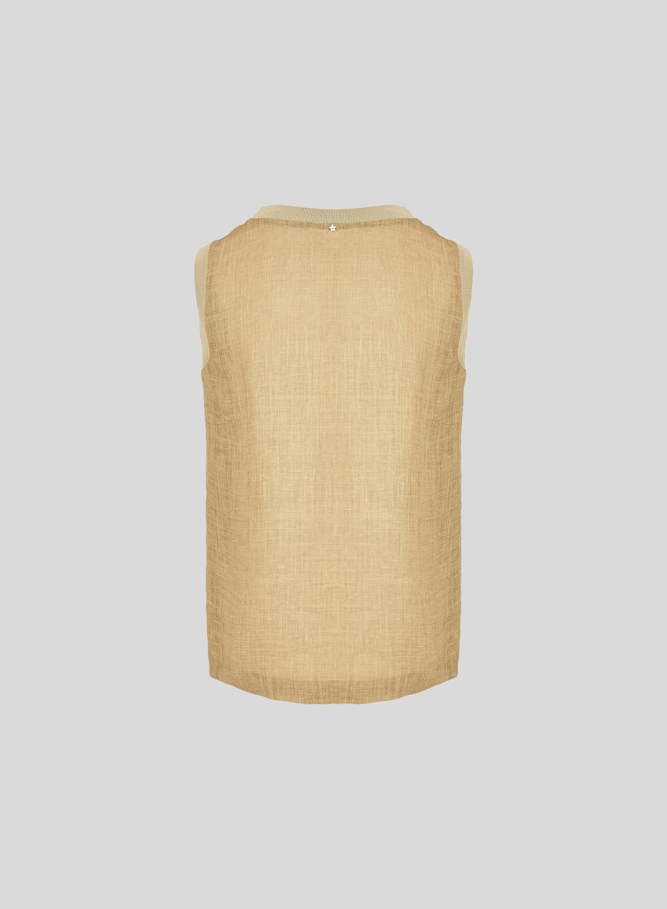 TOP SMANICATO IN TWILL DI RAMIE