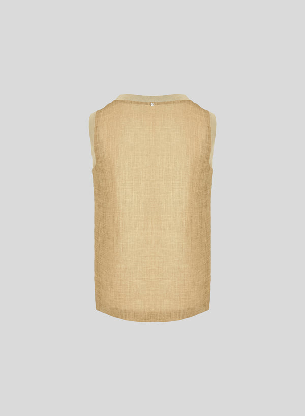 RAMIE TWILL SLEEVELESS TOP