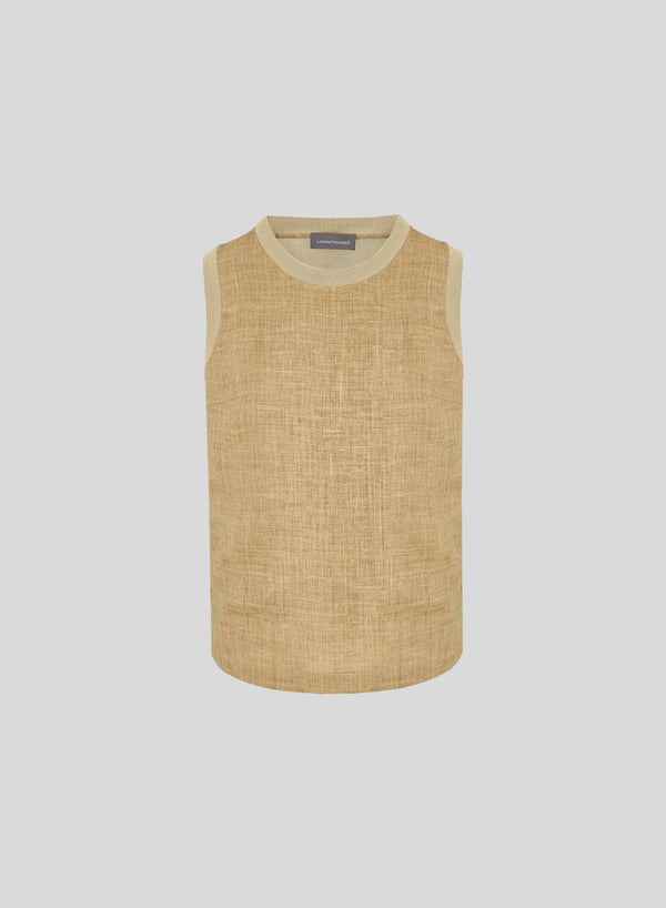 RAMIE TWILL SLEEVELESS TOP
