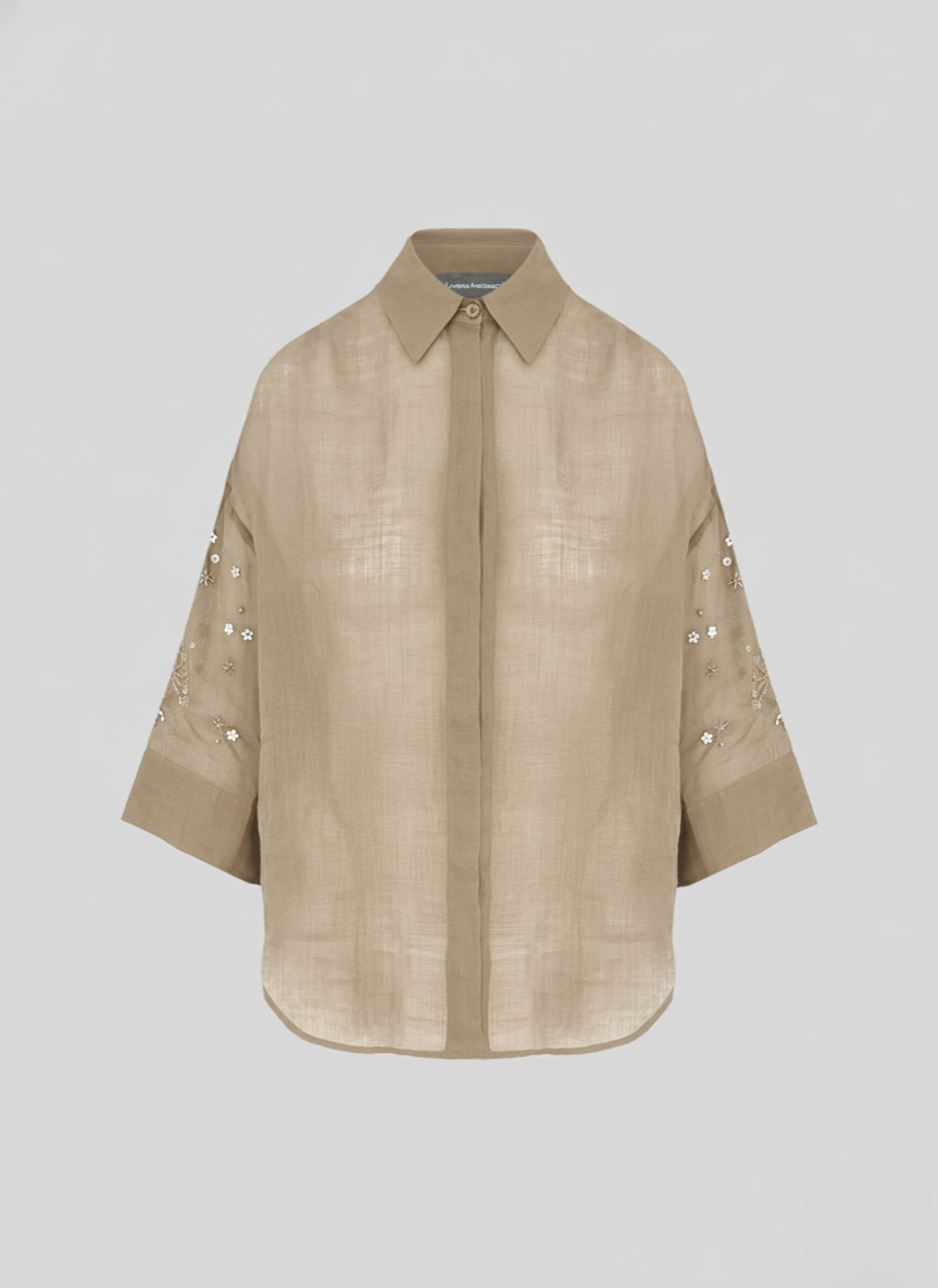 EMBROIDERED RAMIE SHIRT