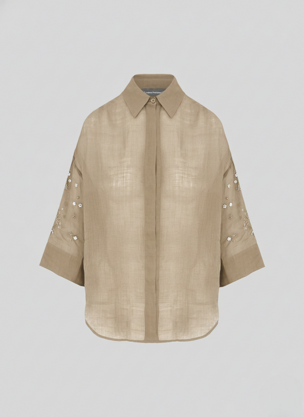 CAMICIA IN RAMIE RICAMATO
