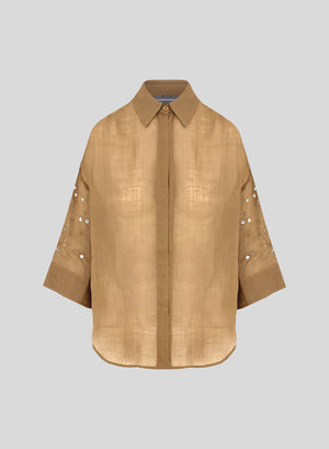 CAMICIA IN RAMIE RICAMATO
