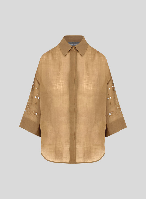 CAMICIA IN RAMIE RICAMATO