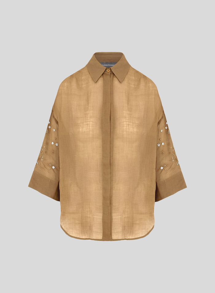 EMBROIDERED RAMIE SHIRT