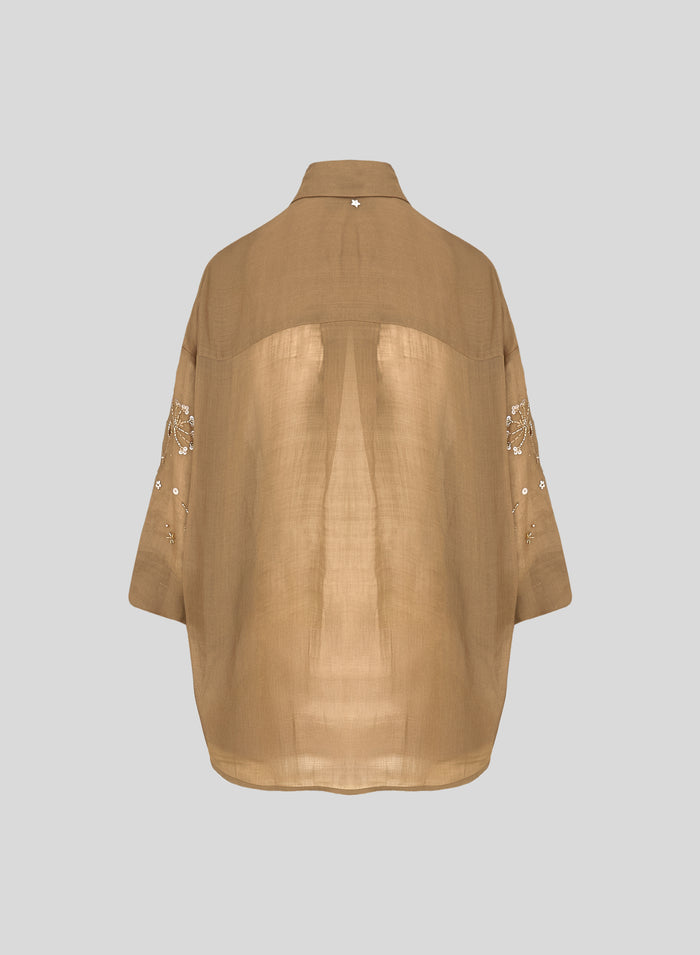 EMBROIDERED RAMIE SHIRT