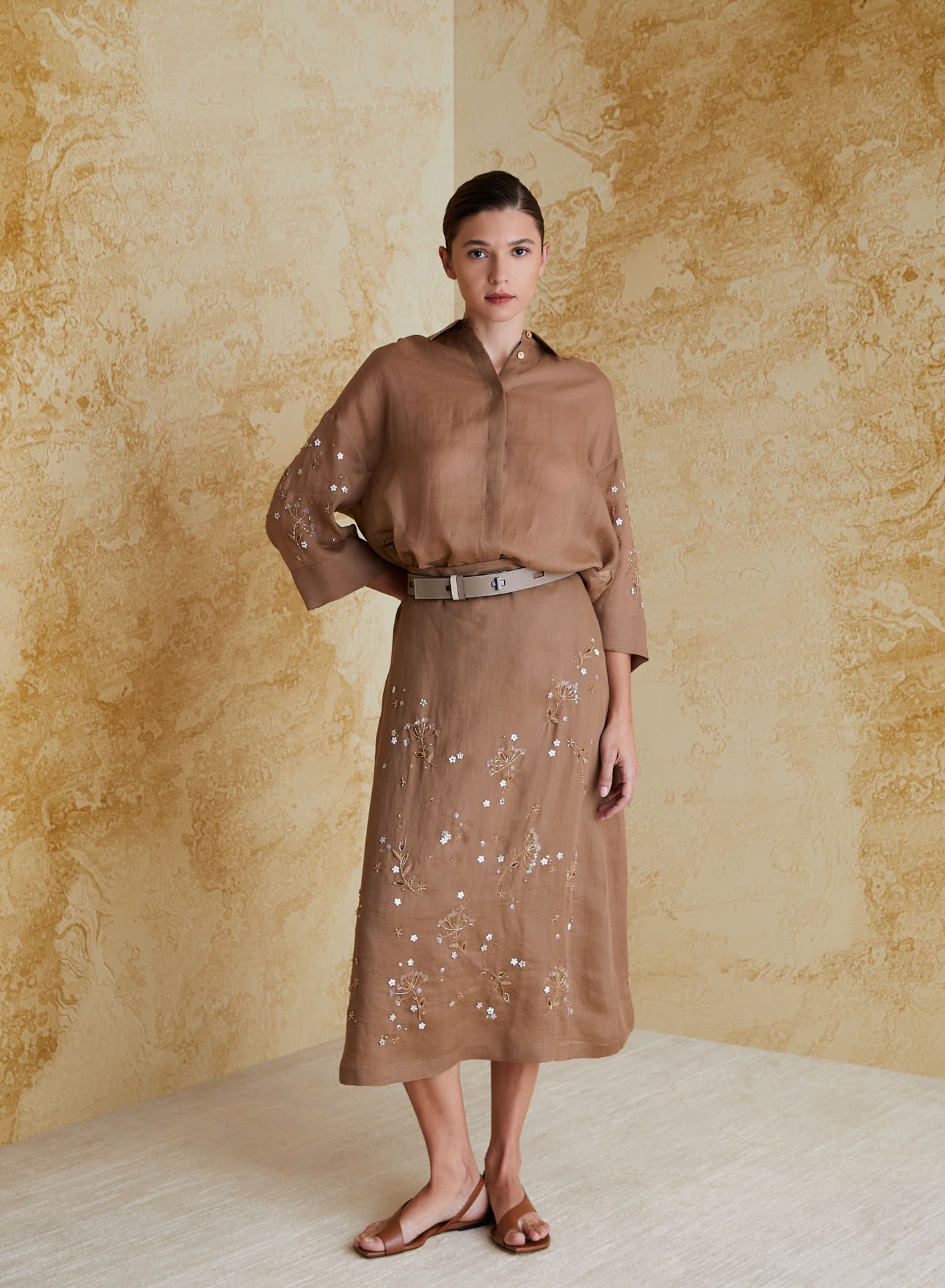 EMBROIDERED RAMIE SHIRT