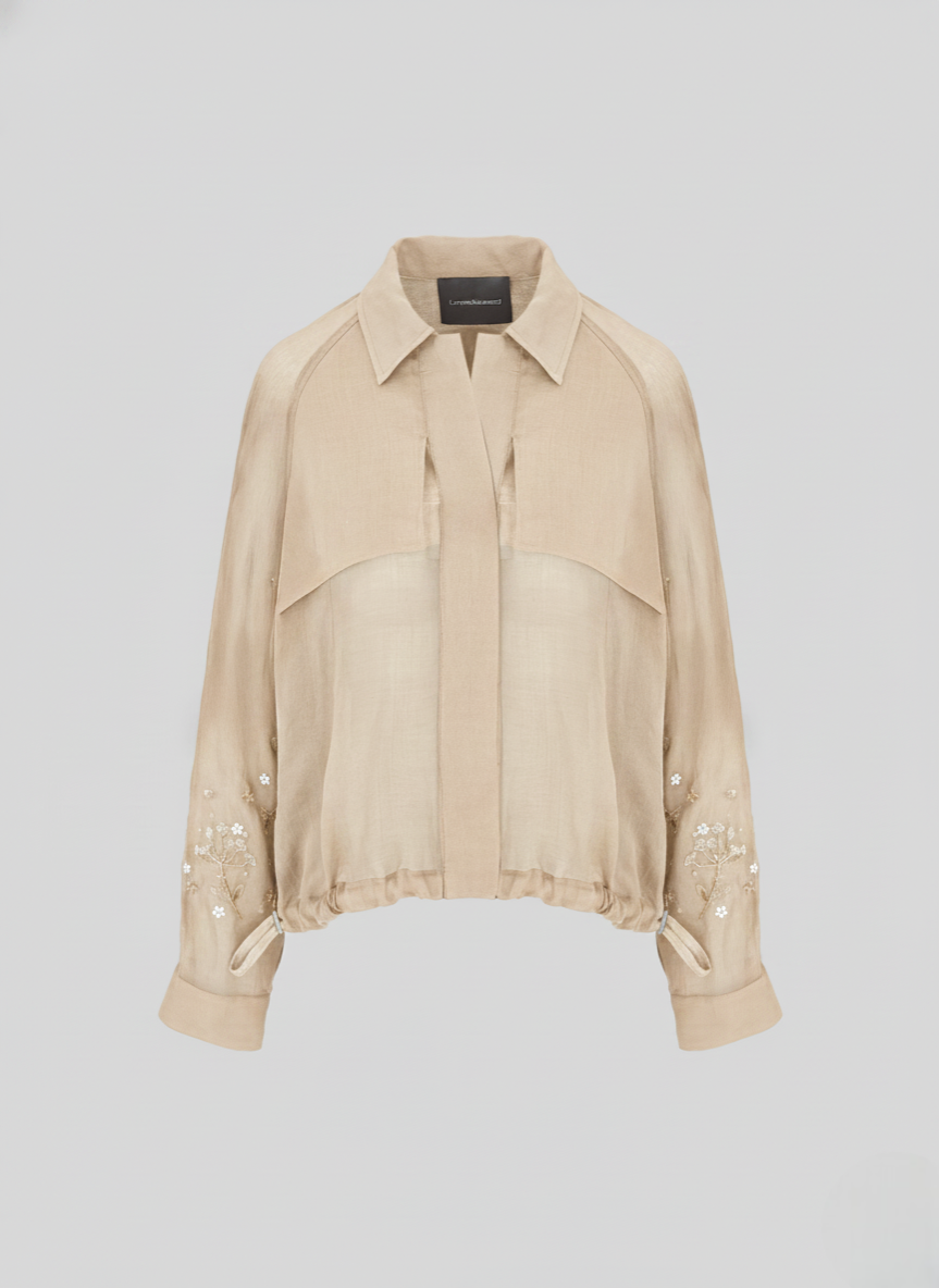 EMBROIDERED RAMIE CABAN