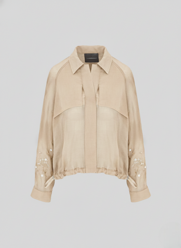 EMBROIDERED RAMIE CABAN