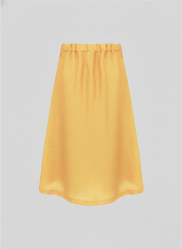 EMBROIDERED RAMIE MIDI SKIRT