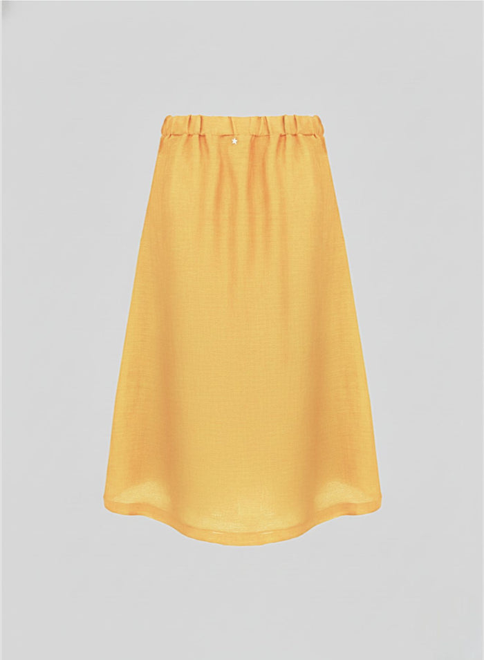 EMBROIDERED RAMIE MIDI SKIRT