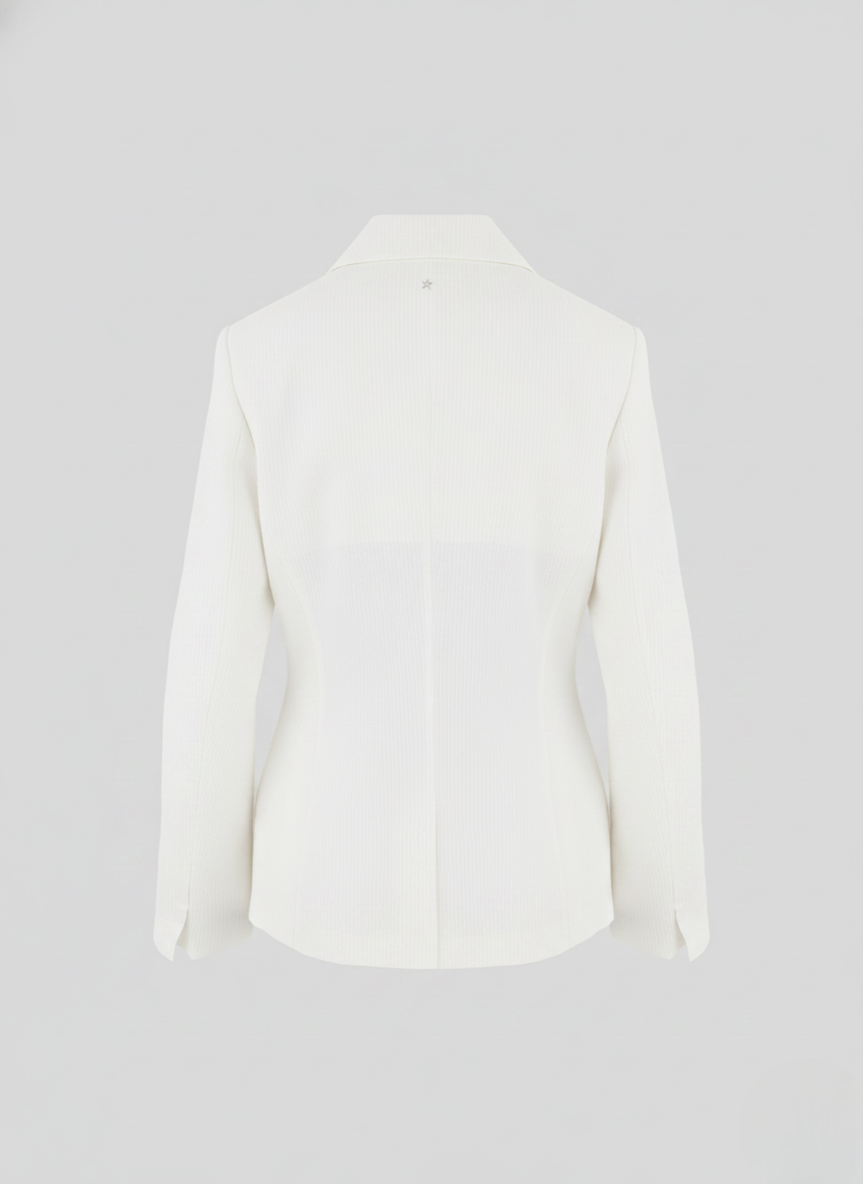 COTTON, SILK, AND VISCOSE SEERSUCKER JACKET