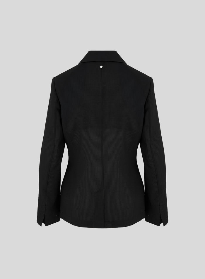 COTTON, SILK, AND VISCOSE SEERSUCKER JACKET