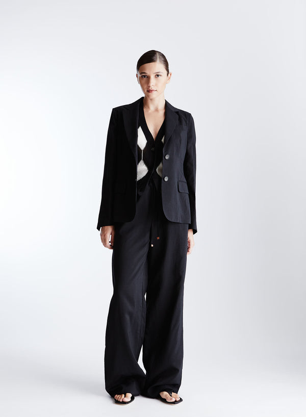 COTTON, SILK, AND VISCOSE SEERSUCKER JACKET