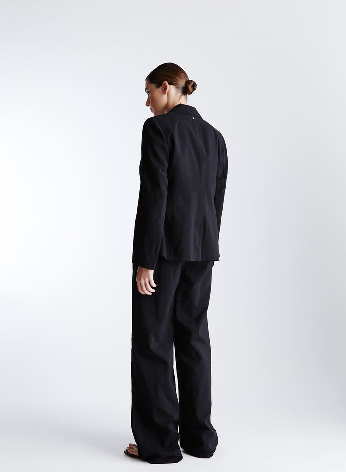 COTTON, SILK, AND VISCOSE SEERSUCKER JACKET