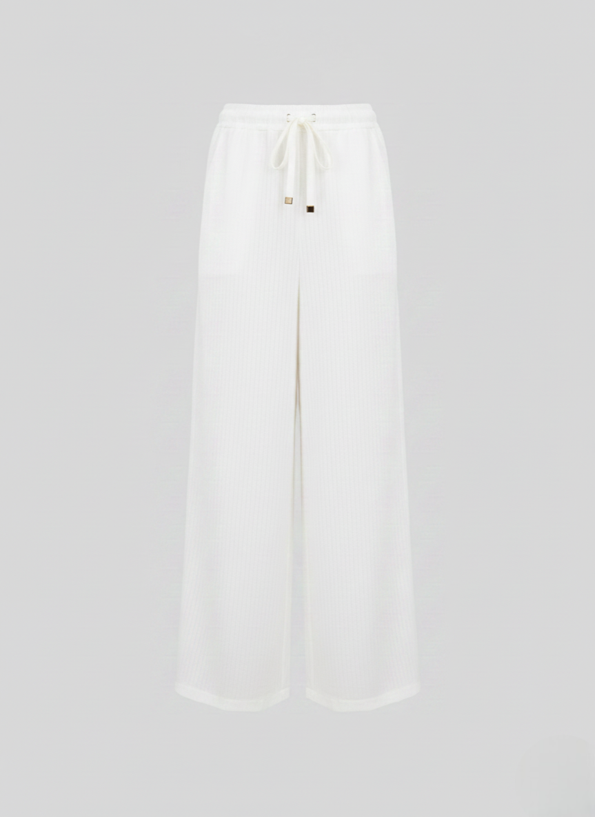 COTTON, SILK, AND VISCOSE SEERSUCKER PANTS