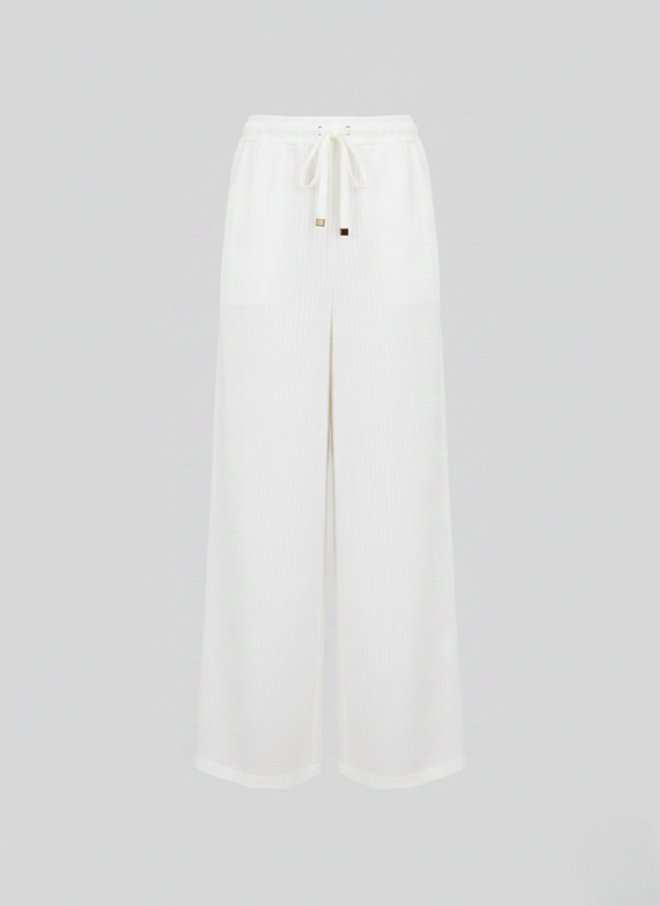 COTTON, SILK, AND VISCOSE SEERSUCKER PANTS