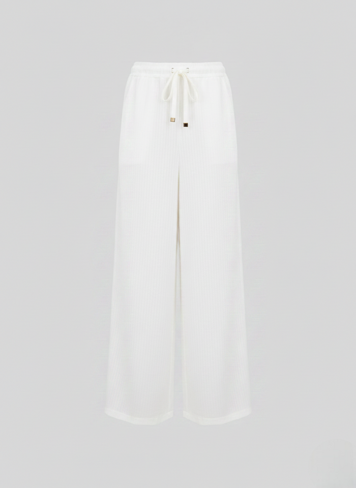 COTTON, SILK, AND VISCOSE SEERSUCKER PANTS