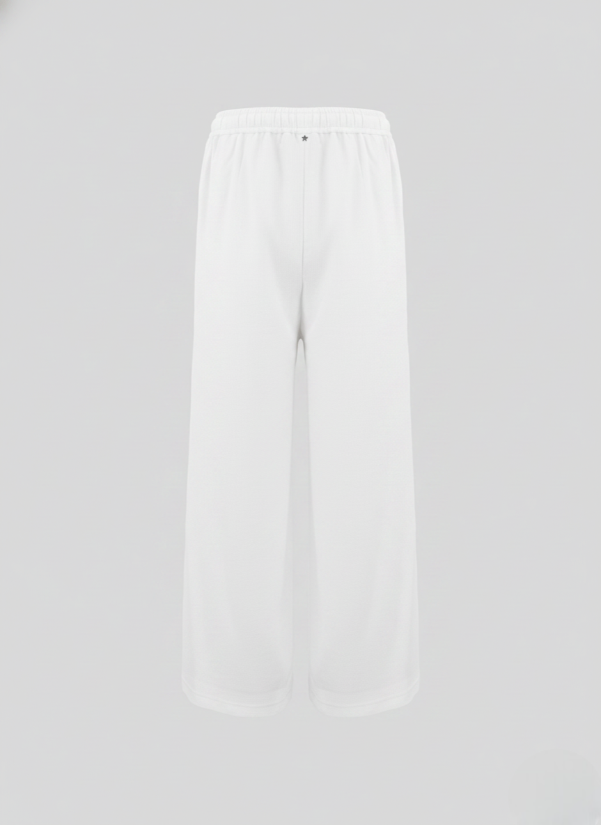 COTTON, SILK, AND VISCOSE SEERSUCKER PANTS