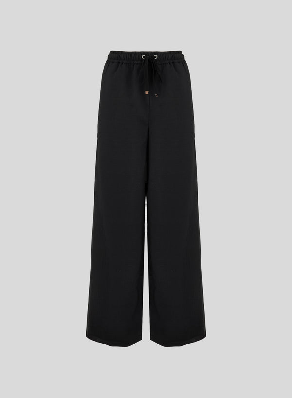 COTTON, SILK, AND VISCOSE SEERSUCKER PANTS