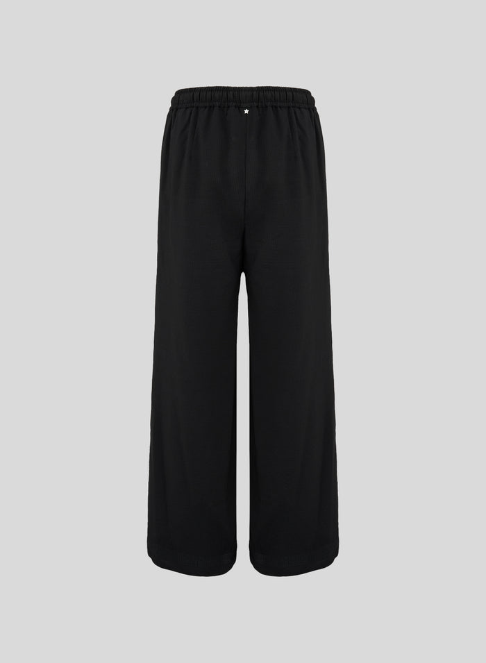 COTTON, SILK, AND VISCOSE SEERSUCKER PANTS