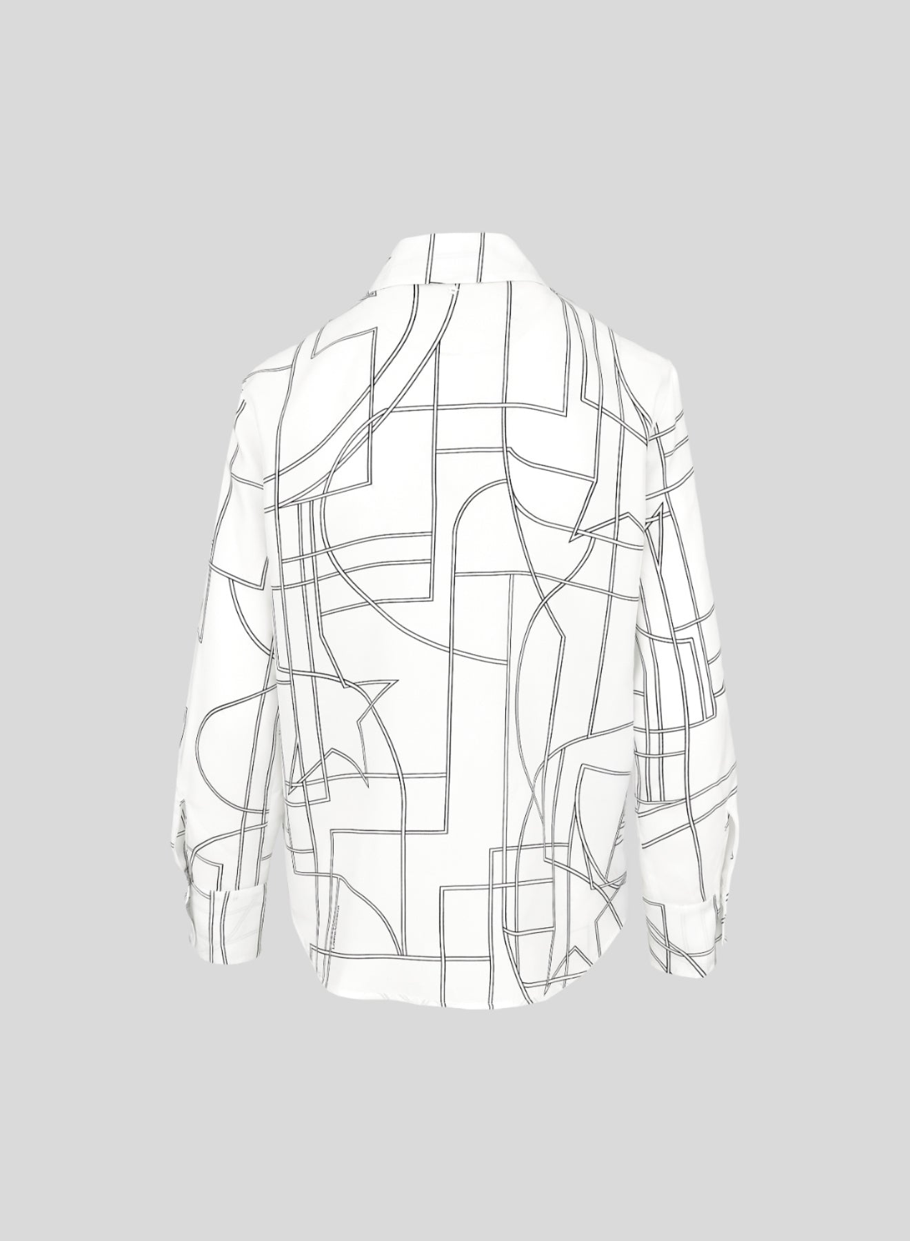 SILK TWILL SHIRT WITH GEOMETRIC STAR DESIGN