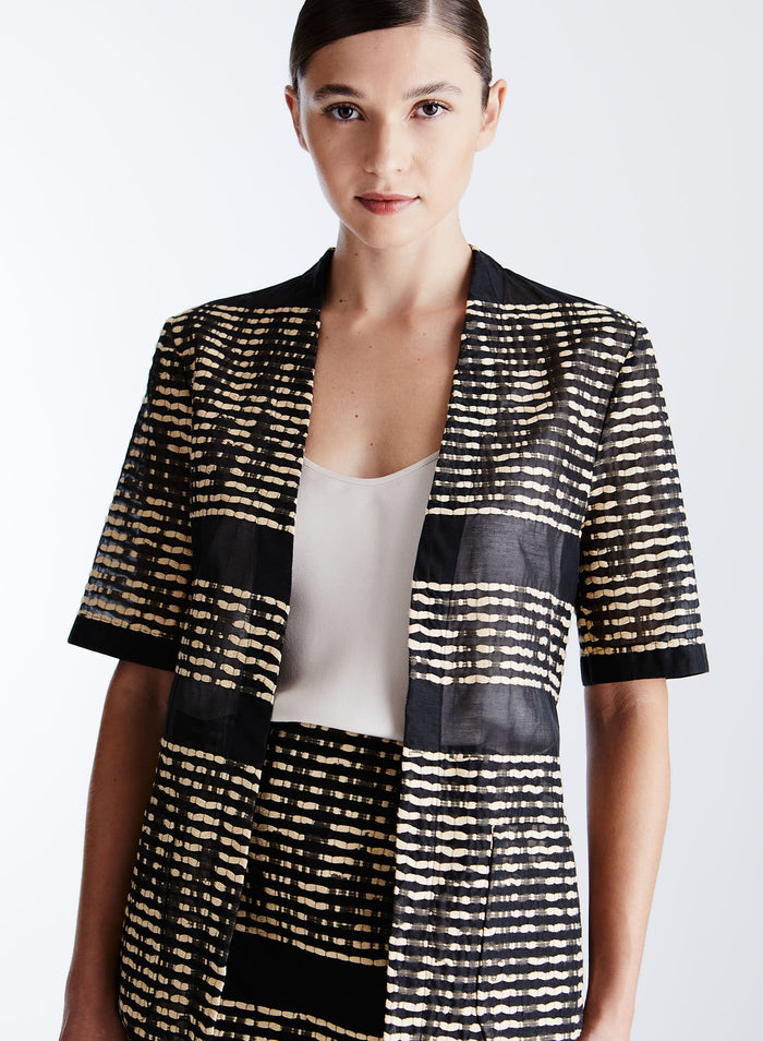 TEXTURED COTTON BLEND JACKET
